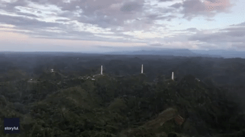 Aerial View Shows Damage to Arecibo Observatory After Collapse