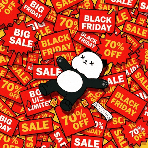 Black Friday Holiday Sale GIF by Kanpai Pandas