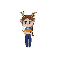 Uneminibiche deer grumpy grump boude Sticker
