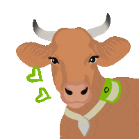 Wink Vaca Sticker by Digitanimal