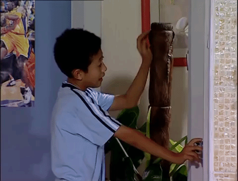 home with kids jia you er nv GIF