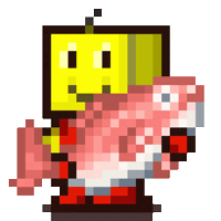 Fish 8Bit Sticker