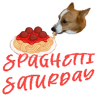 Spaghetti Doggy Daycare Sticker by waggingtailspr