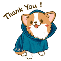 Welsh Corgi Thank You Sticker by Lazy Corgi