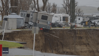RV Plunges Into River as Embankment Erodes Amid Storms in California