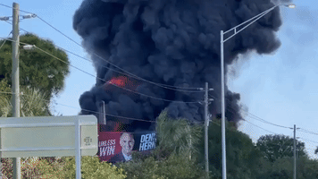 Smoke Billows From Industrial Fire in Palmetto