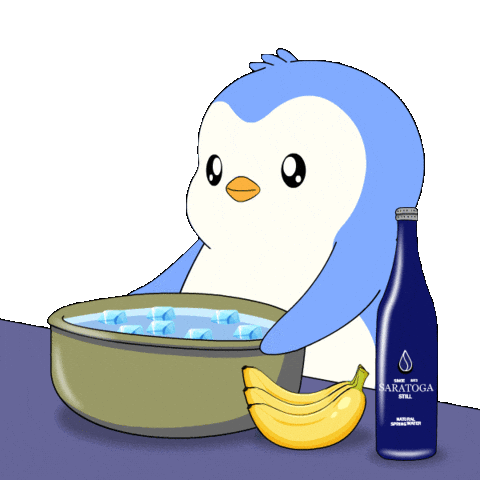 Refreshing Wake Up Sticker by Pudgy Penguins