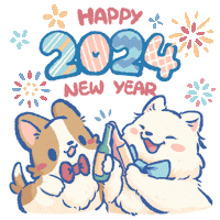 Celebrate Happy New Year Sticker by Lazy Corgi