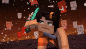 Minecraft Story Mode Fighting GIF