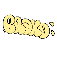 brakouno graffiti spray amarillo flop Sticker