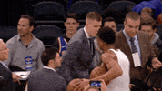 new york knicks hug GIF by NBA
