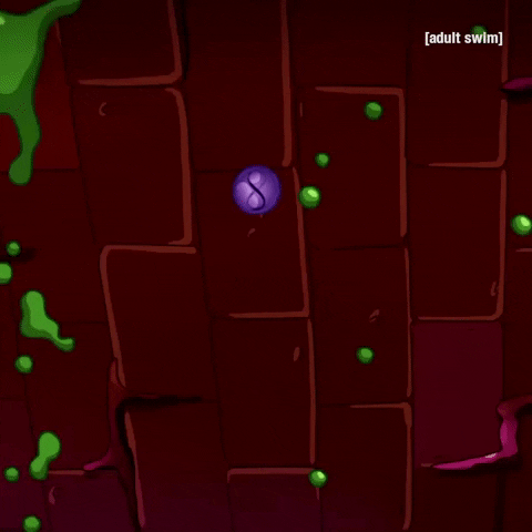 adultswim ball purple bounce ouch GIF