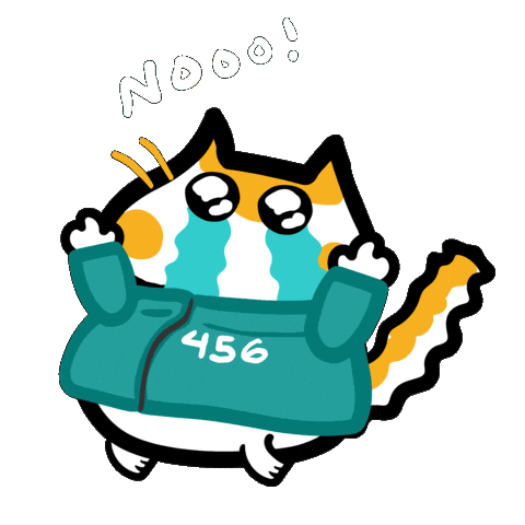 Cat No Sticker by Poku Meow