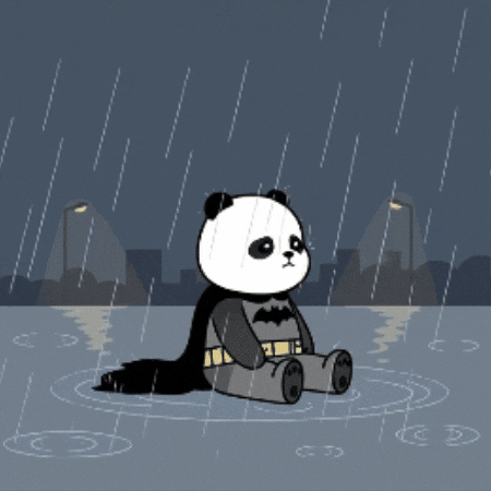 Rainy Day Sad Panda GIF by Kanpai Pandas