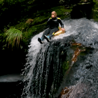 Adventurer Shows Off New Zealand's Water Slides