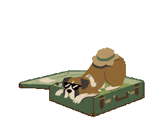 dog vacation STICKER by Olivia Huynh