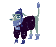 Dog Snow Sticker by Olivia When