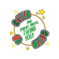 Merry Christmas Thank You Sticker by Vitalstrats Creative Solutions