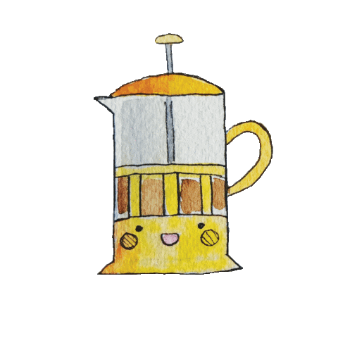 French Press Coffee Sticker by yashassegawa