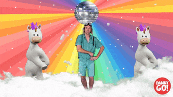dannygo_official dance party dancing rainbow GIF
