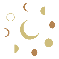 Full Moon Gold Sticker by bazart