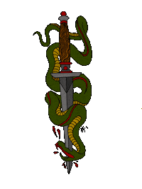 jessicabadofsky tattoo snake sword knife Sticker