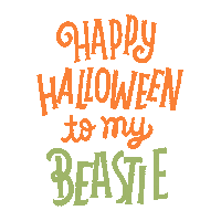 Caromarando halloween lettering happy halloween trick Sticker