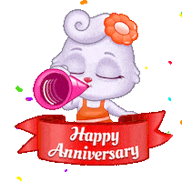 Happy Anniversary Greetings Sticker by Lucas and Friends by RV AppStudios