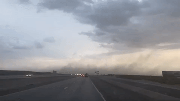 Dust Blows Across Highway in El Paso