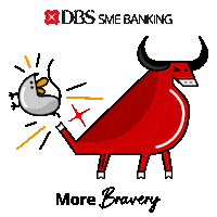 Orange Drum Sticker by DBS Bank Ltd