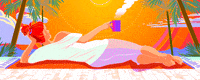 AlexDok art girl illustration travel GIF