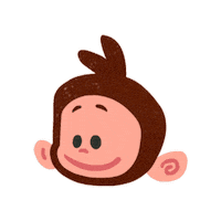 thisisteeandmo cartoon kids monkey toddler Sticker