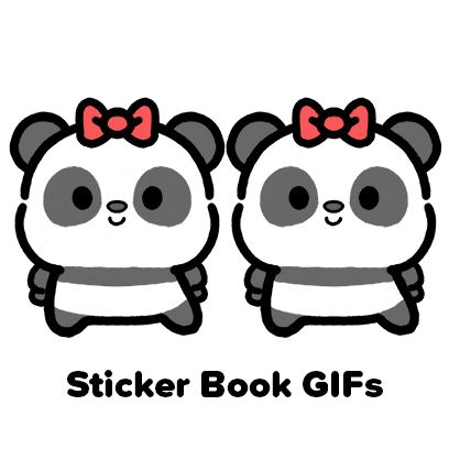 Twinning Panda Bear Sticker by Sticker Book iOS GIFs