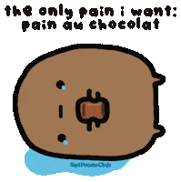 Happy Pain Au Chocolat Sticker by Sad Potato Club