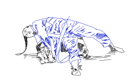 Women Grappling Sticker