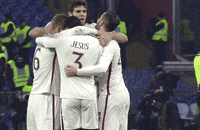 group hug football GIF by AS Roma