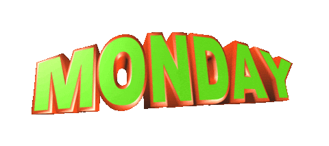Days Of The Week Monday Sticker by GIPHY Text