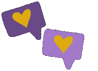 Kbautistaart art yellow hearts purple Sticker