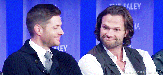 aborddelimpala giphyupload high five jensen ackles fist bump GIF