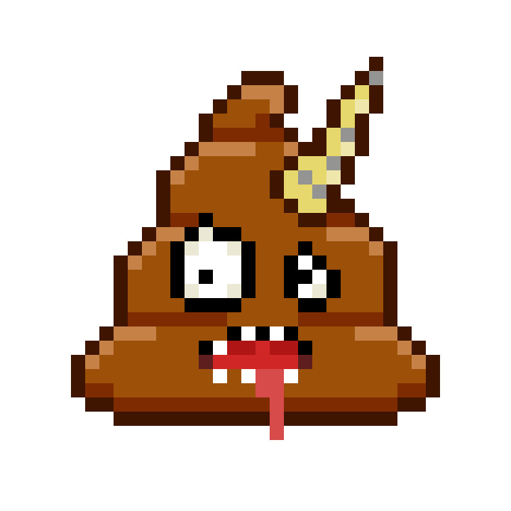 Pixel Shitting Sticker by Poopies.io