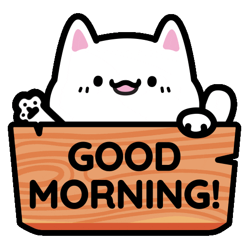 Good Morning Cat Sticker by Lord Tofu Animation