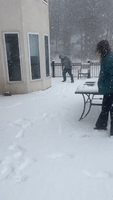 Workers Take Break for Snowball Fight Near Colorado Springs