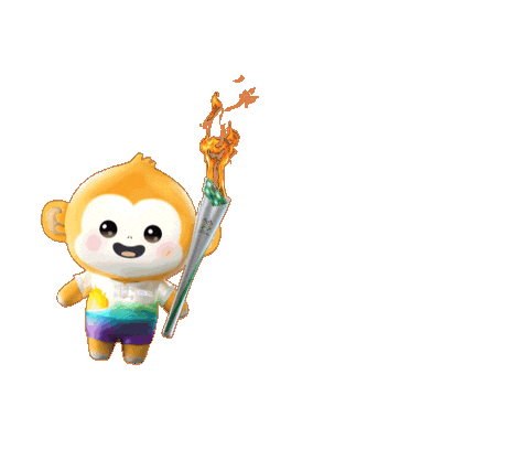 Torch Relay Monkey Sticker by The World Games