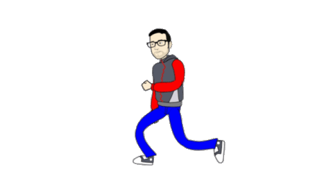 Walking Running Sticker