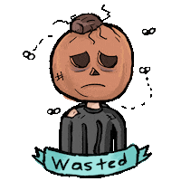 zombieecorn sad halloween blue tired Sticker