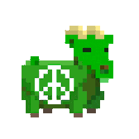 subpixel green peace ready goat Sticker