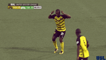 happy black and yellow GIF by USL