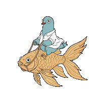 Fish Riding Sticker