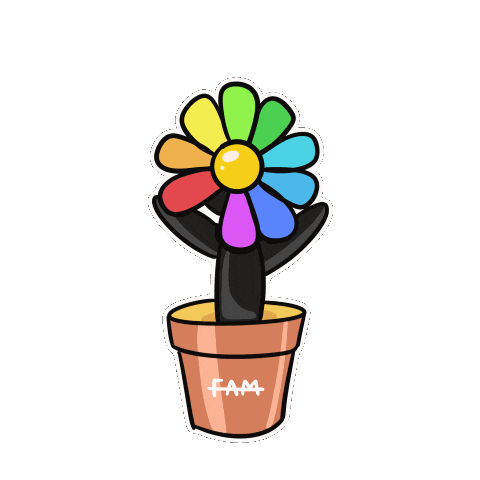Fam Rainbow Daisy Sticker