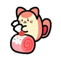 anirollz strawberry cake anirollz kittiroll squeeze cream Sticker